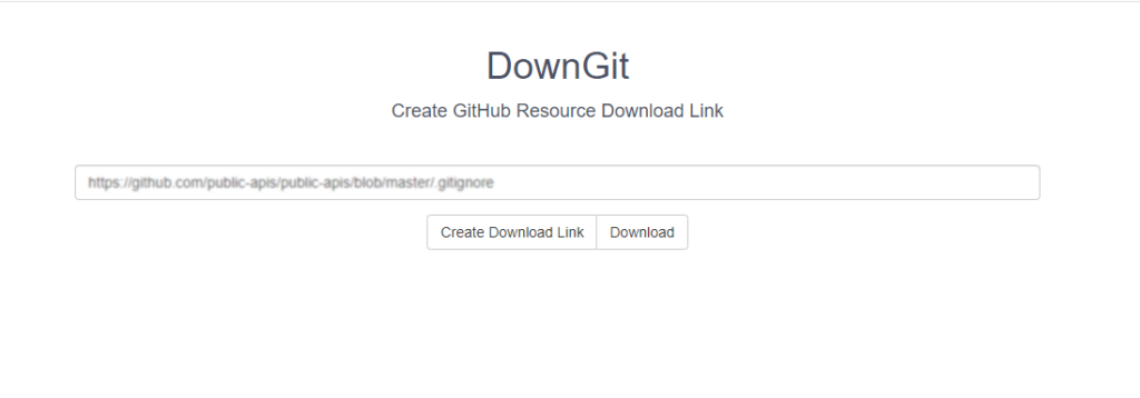 GitHub single file download - DownGit interface