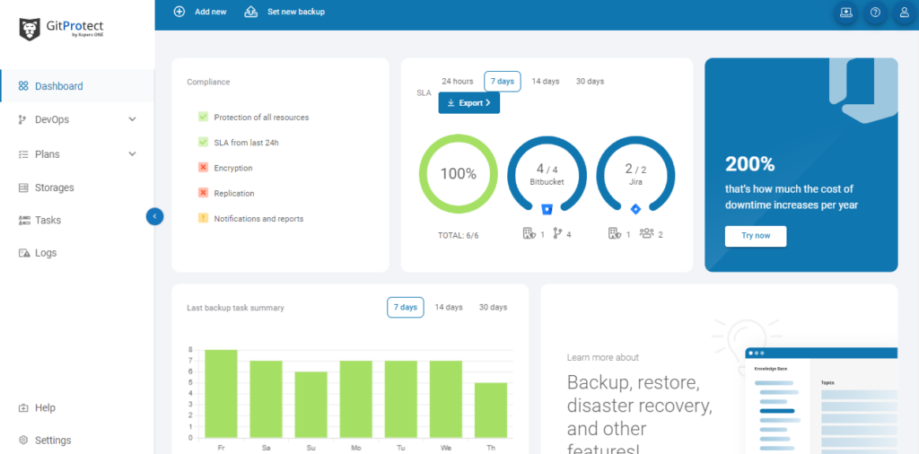 GitProtect interface