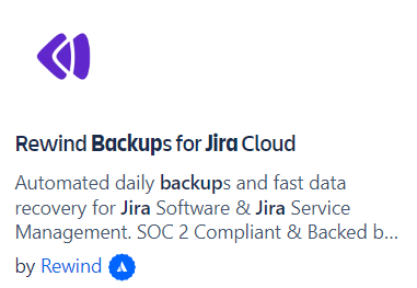 Jira Cloud backup by Rewind