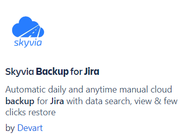 Jira backup by Skyvia