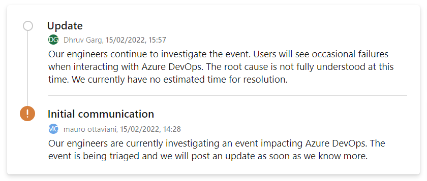 Azure DevOps status