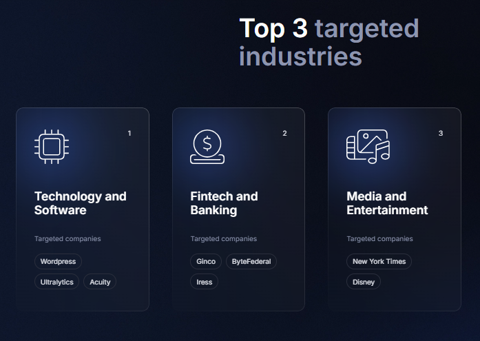 top 3 targeted industries