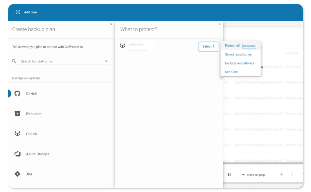 Granular backup with GitProtect