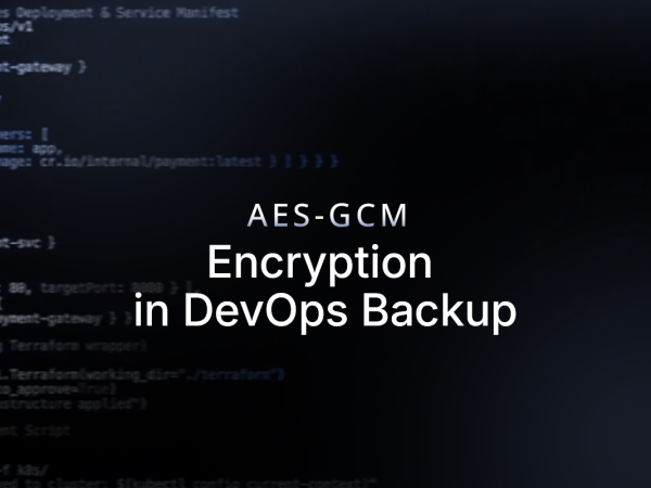 AES GCM encryption in devOps backup