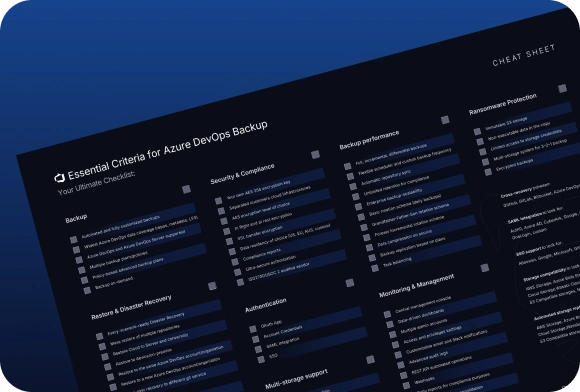 Azure DevOps backup and DR cheat sheet