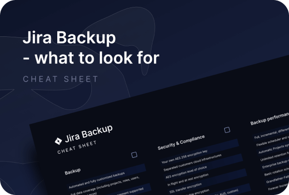Jira Backup Cheat Sheet